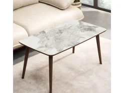 Table basse en bois "Luci" 100 x 53 x 45 cm - Blanc