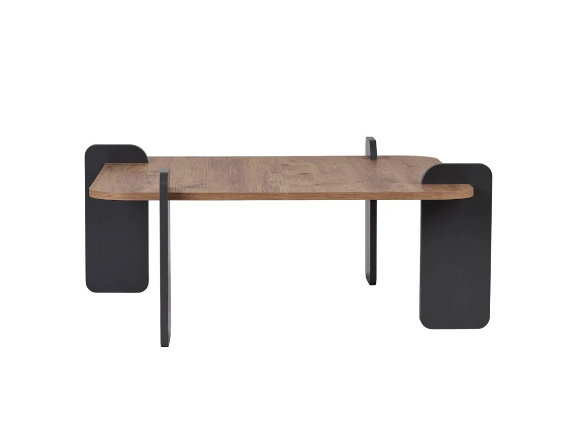 Table basse en bois "Marais" - 90 x 90 x 35 cm - Marron clair