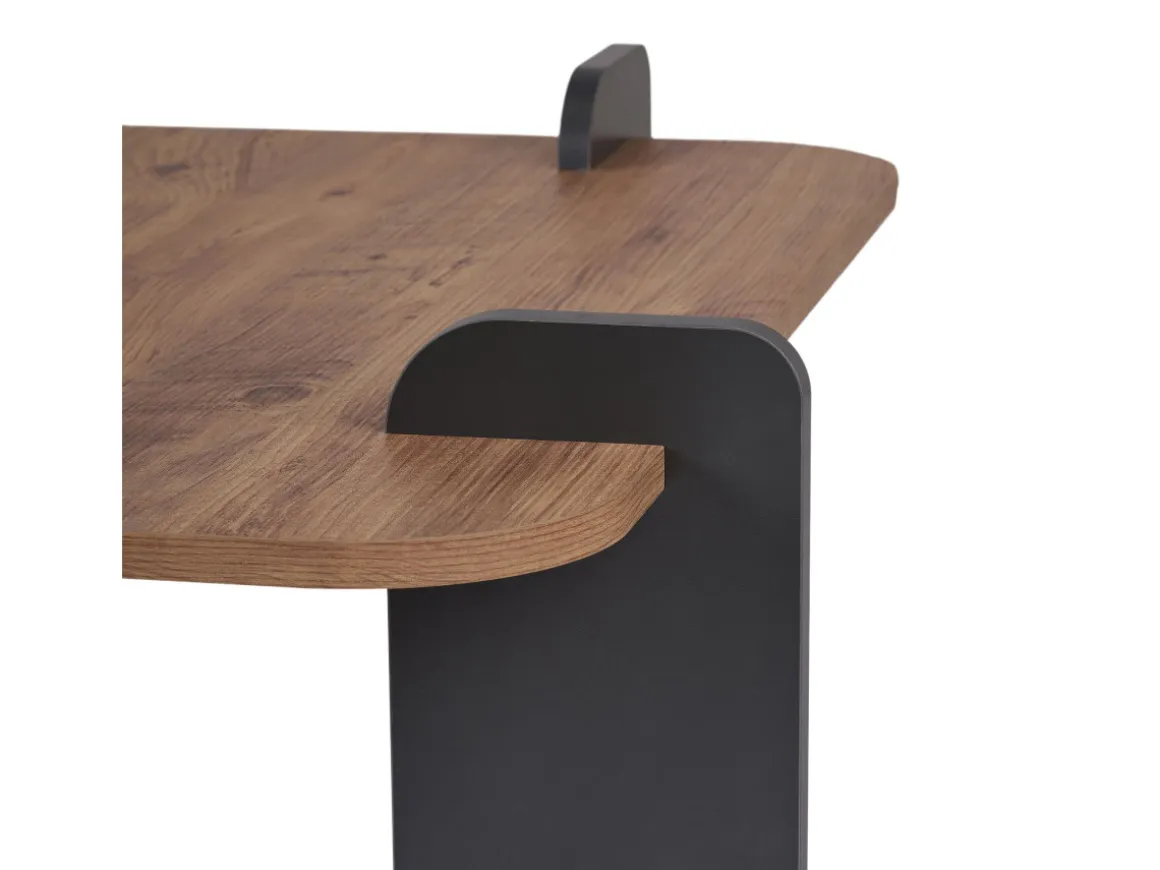 Table basse en bois "Marais" - 90 x 90 x 35 cm - Marron clair