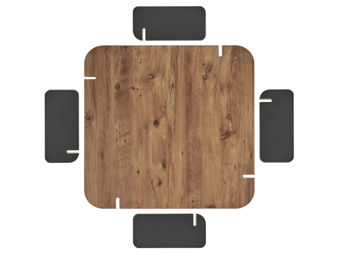 Table basse en bois "Marais" - 90 x 90 x 35 cm - Marron clair