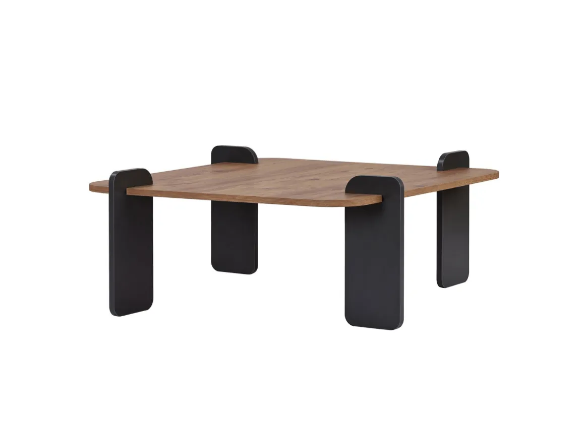 Table basse en bois "Marais" - 90 x 90 x 35 cm - Marron clair