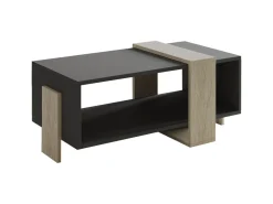 Table basse en bois "Meleni" - 90 x 49 x 40 cm - Gris anthracite