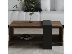 Table basse en bois "Meleni" - 90 x 49 x 40 cm - Marron