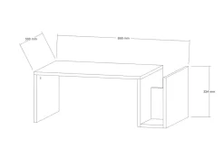 Table basse en bois "Memo" - 86 x 50 x 32 cm - Travertin