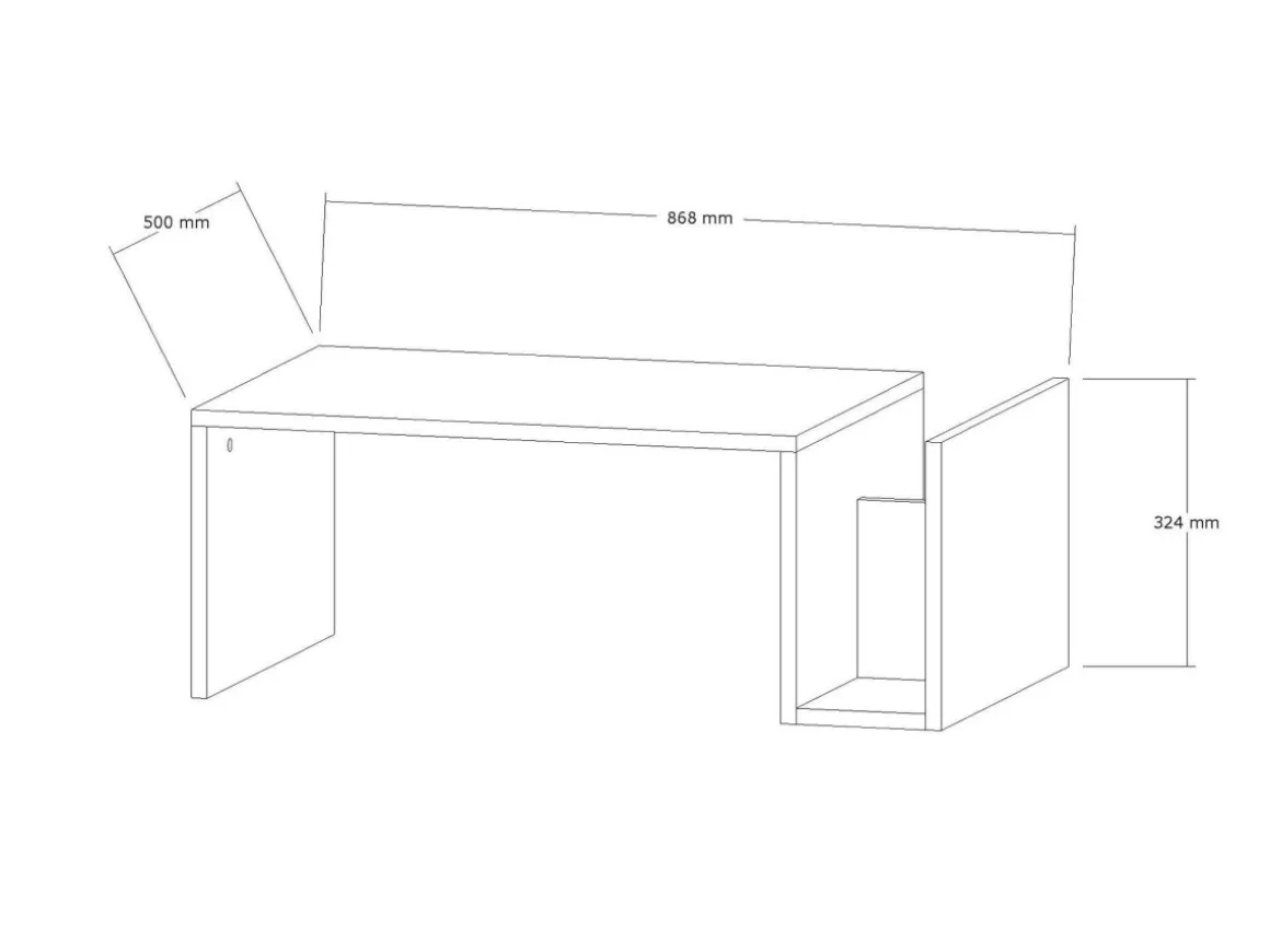Table basse en bois "Memo" - 86 x 50 x 32 cm - Travertin
