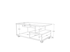 Table basse en bois "MIN9" - 90 x 51 x 42 cm - Blanc