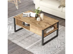 Table basse en bois "ML34" - 100 x 59 x 44 cm - Pin atlantique