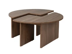 Table basse en bois "Moira" -  90 x 90 x 41 cm - Noyer