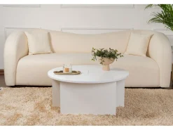 Table basse en bois "Moira" 90 x 90 x 41 cm - Blanc naturel
