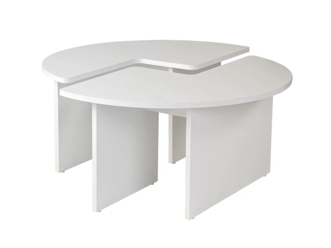 Table basse en bois "Moira" 90 x 90 x 41 cm - Blanc naturel