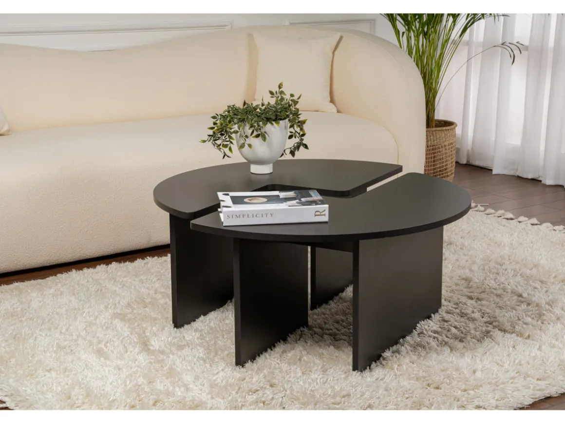 Table basse en bois "Moira" 90 x 90 x 41 cm - Bois Noir