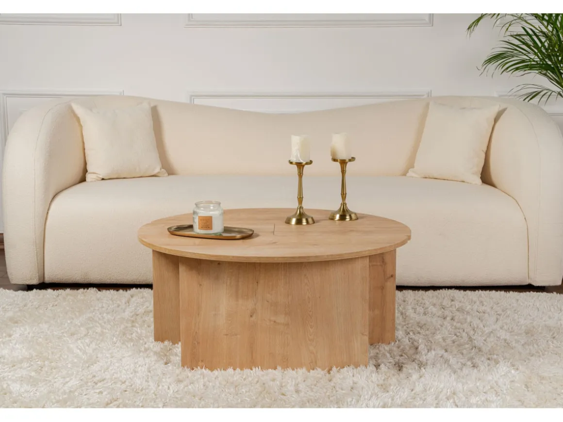 Table basse en bois "Moira" 90 x 90 x 41 cm - Chêne
