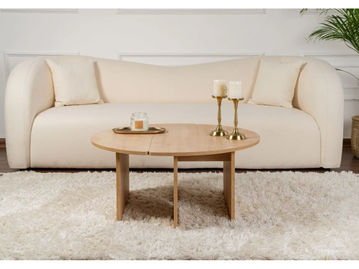 Table basse en bois "Moira" 90 x 90 x 41 cm - Chêne