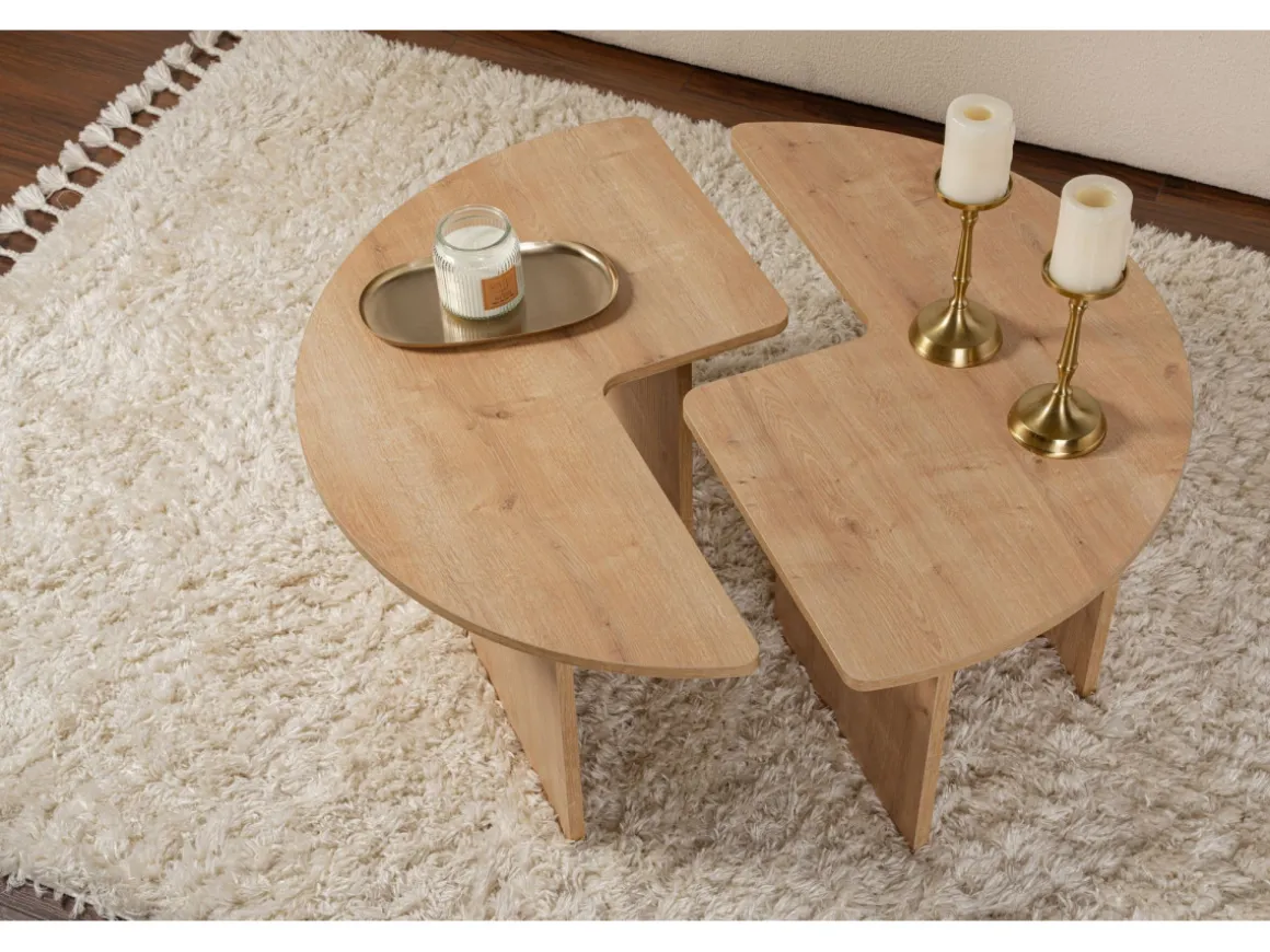 Table basse en bois "Moira" 90 x 90 x 41 cm - Chêne