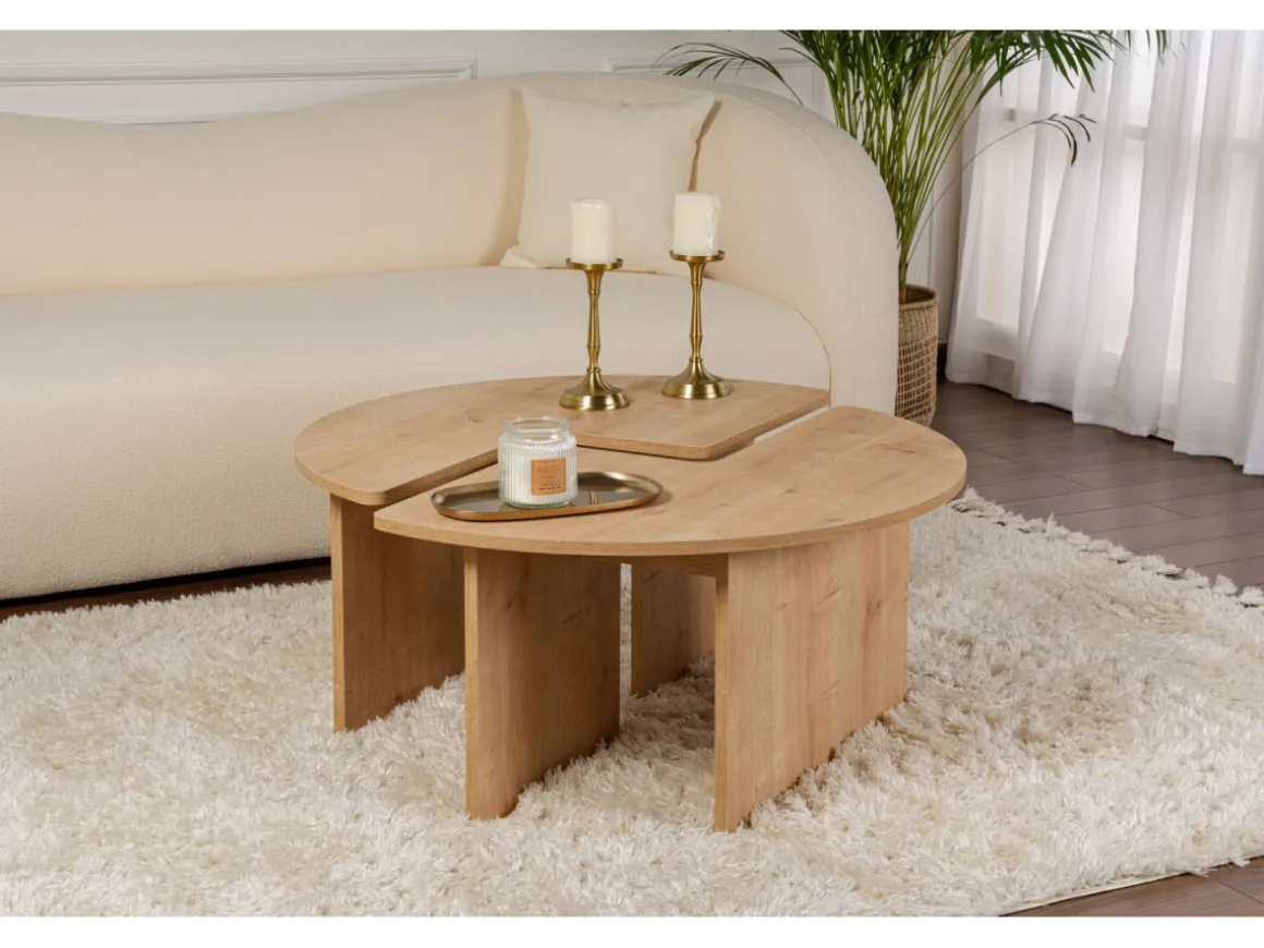 Table basse en bois "Moira" 90 x 90 x 41 cm - Chêne