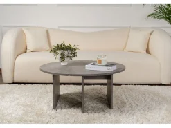 Table basse en bois "Moira" 90 x 90 x 41 cm - Gris béton