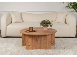 Table basse en bois "Moira" 90 x 90 x 41 cm - Pin atlantique