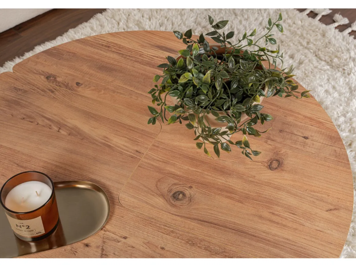 Table basse en bois "Moira" 90 x 90 x 41 cm - Pin atlantique