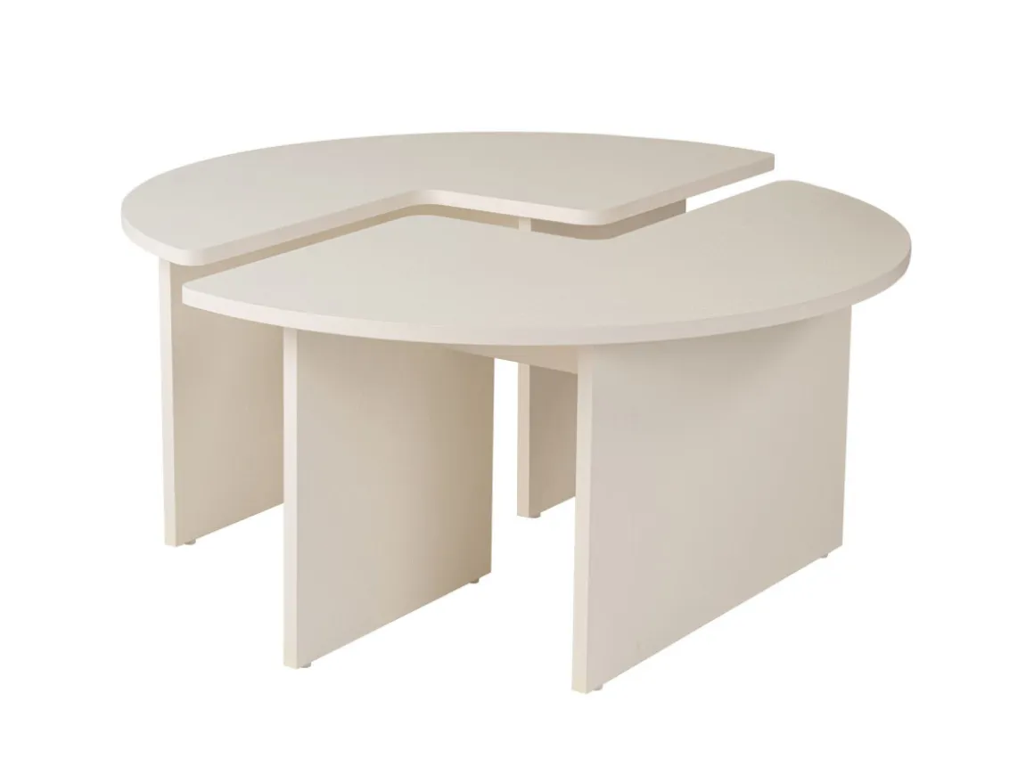 Table basse en bois "Moira" 90 x 90 x 41 cm - Blanc de bois