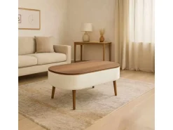 Table basse en bois "Noya" - 90 x 60 x 43 cm - Blanc
