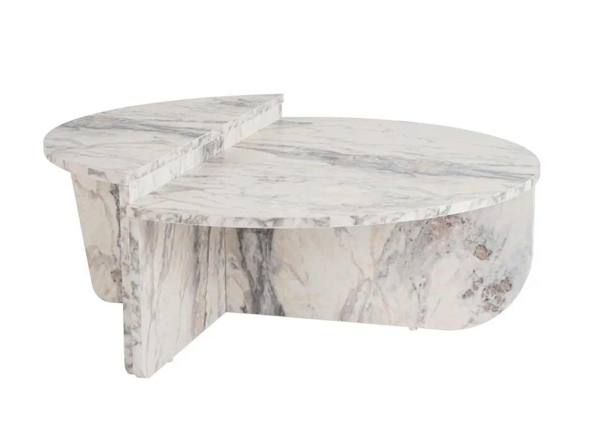 Table basse en bois "Orion" 90 x 60 x 30 cm - Marbre de Freesia