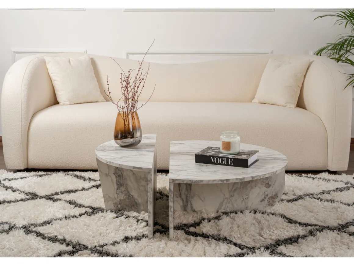 Table basse en bois "Orion" 90 x 60 x 30 cm - Marbre de Freesia