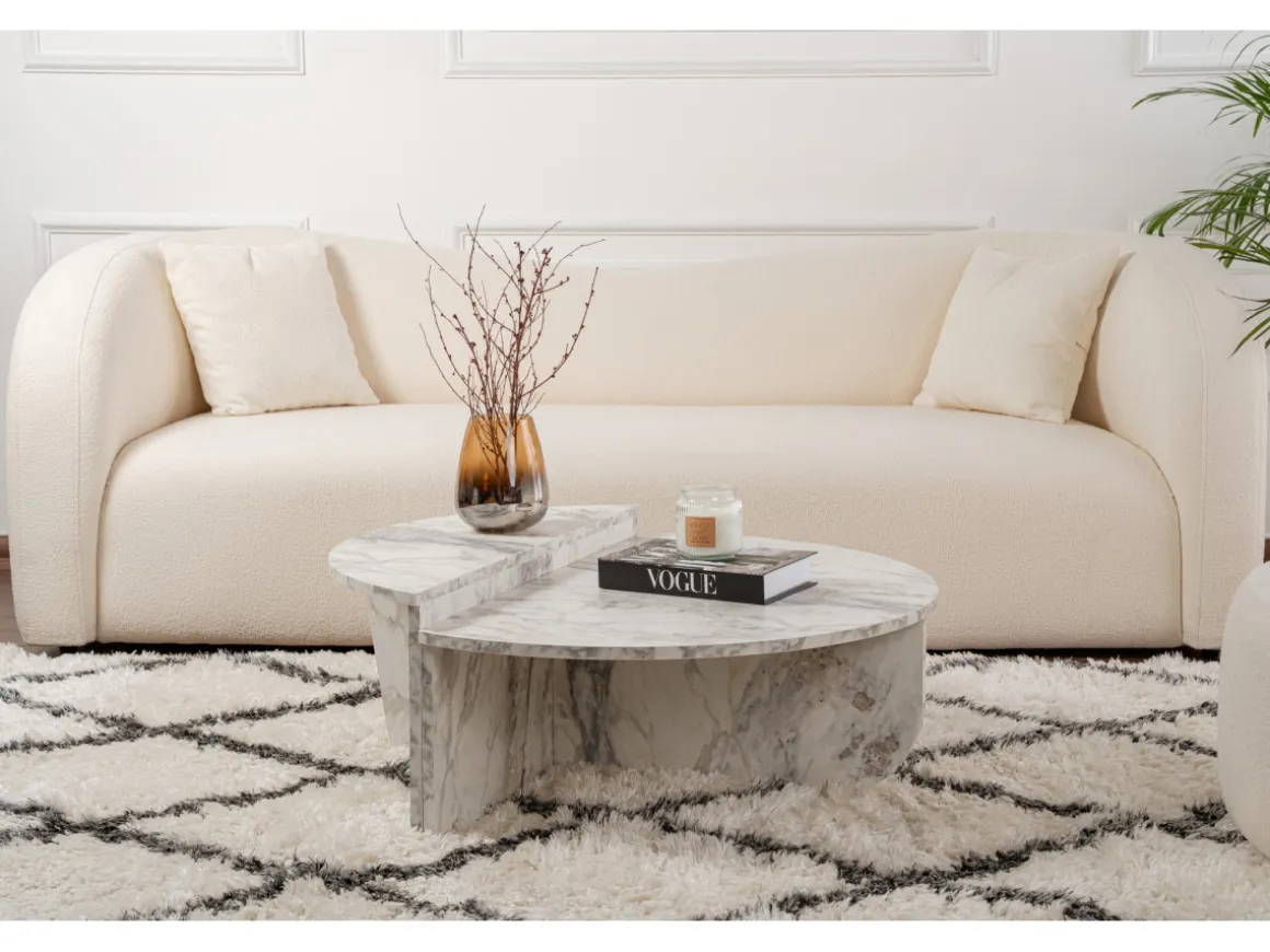 Table basse en bois "Orion" 90 x 60 x 30 cm - Marbre de Freesia