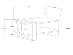 Table basse en bois "Ova" - 80 x 55 x 35 cm - Marron
