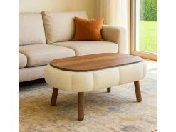 Table basse en bois "Papatya" - 98 x 68 x 45 cm - Blanc