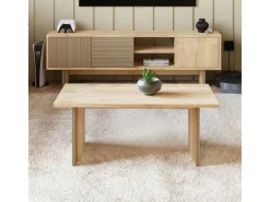 Table basse en bois "Ravello" - 90 x 50 x 40 cm - Beige