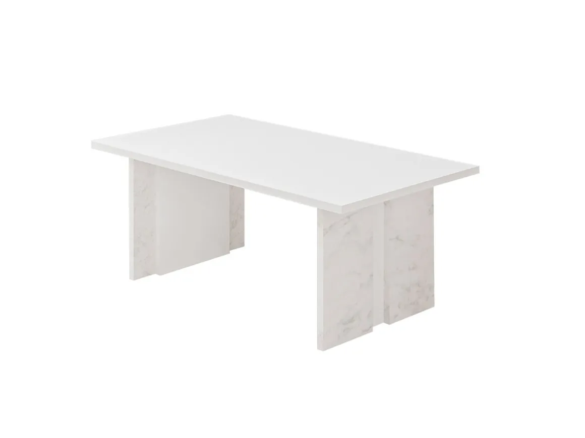 Table basse en bois "Ravello" - 90 x 50 x 40 cm - Blanc