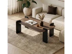 Table basse en bois "Renard" - 120 x 60 x 35 cm - Marron