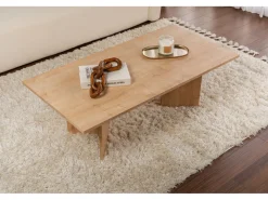 Table basse en bois "Sabin" - 60 x 119 x 40 cm - Chêne Saphir