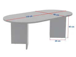 Table basse en bois "Sable" - 60 x 119 x 40 cm - Noyer