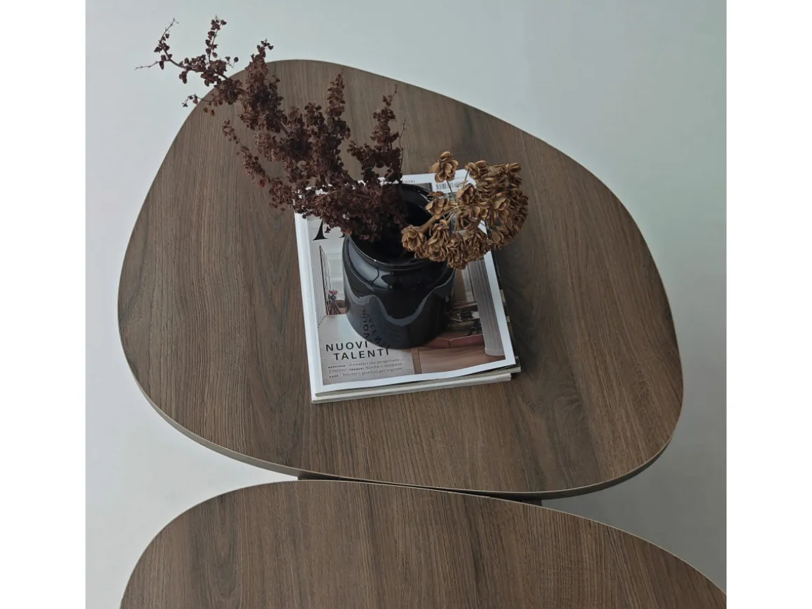 Table basse en bois "Stones" 125 x 60 x 38 cm - Noyer
