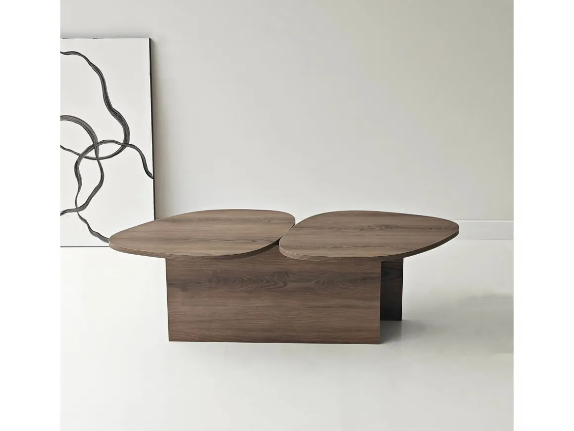 Table basse en bois "Stones" 125 x 60 x 38 cm - Noyer
