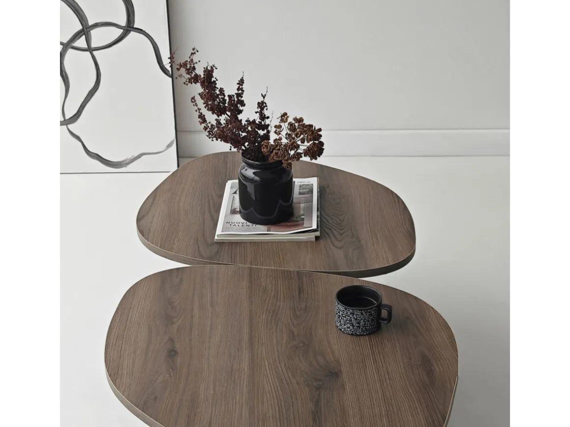 Table basse en bois "Stones" 125 x 60 x 38 cm - Noyer