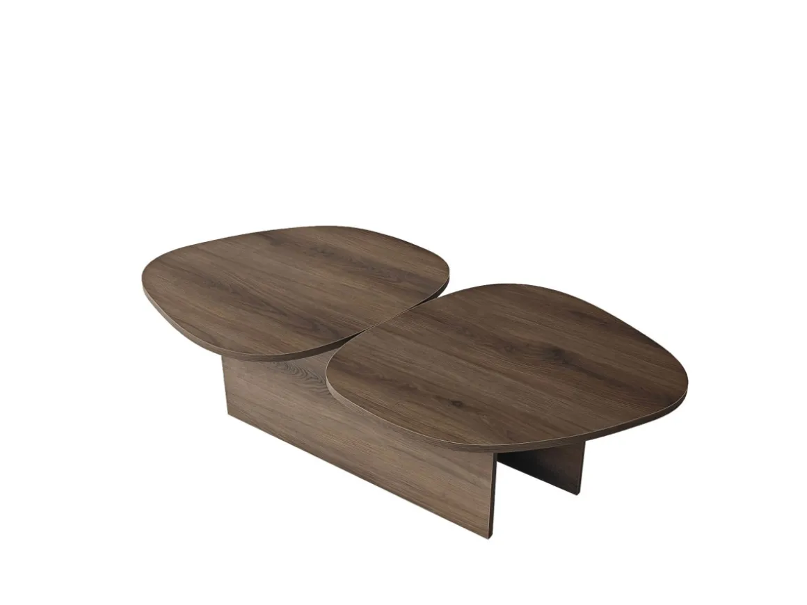 Table basse en bois "Stones" 125 x 60 x 38 cm - Noyer