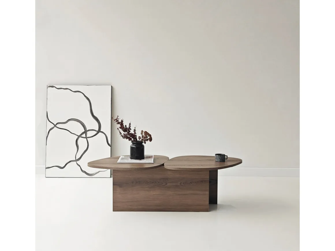 Table basse en bois "Stones" 125 x 60 x 38 cm - Noyer