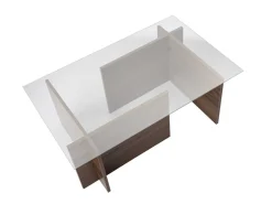 Table basse en bois "Vetrino" - 105 x 65 x 40 cm - Noyer