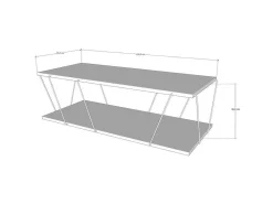 Table basse en bois "Zisino" - 120 x 50 x 30 cm - Gris anthracite