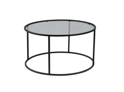 Table basse en métal "Aurum" - 80 x 80 x 43 cm - Noir Gris