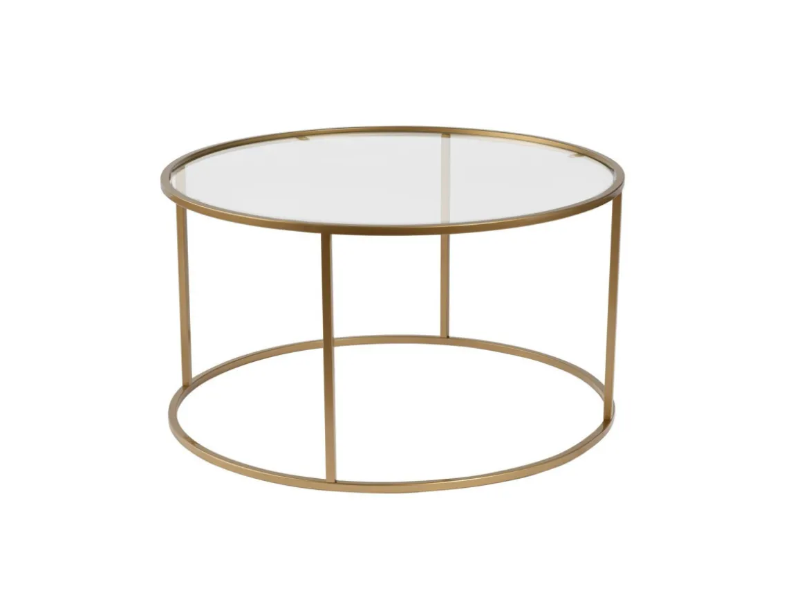 Table basse en métal "Aurum" - 80 x 80 x 43 cm - Or Transparent