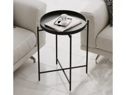 Table basse en métal "Sheby" 46 x 46 x 56 cm - Noir