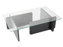 Table basse en verre "Flavio" 105 x 65 x 30 cm - Anthracite