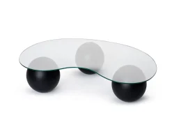 Table basse en verre "Sphere" - 120 x 70 x 30 cm - Noir