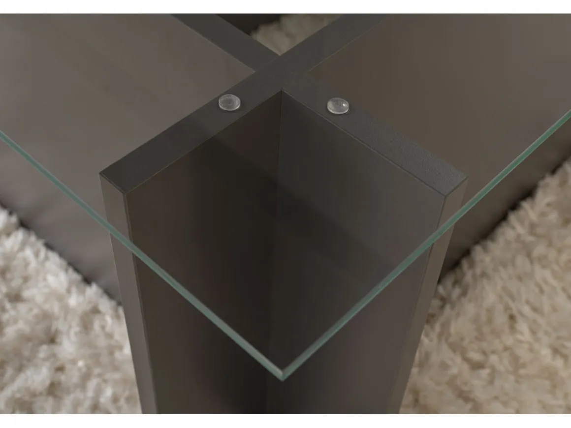 Table basse en verre "Vetrino" 105 x 65 x 40 cm - Anthracite