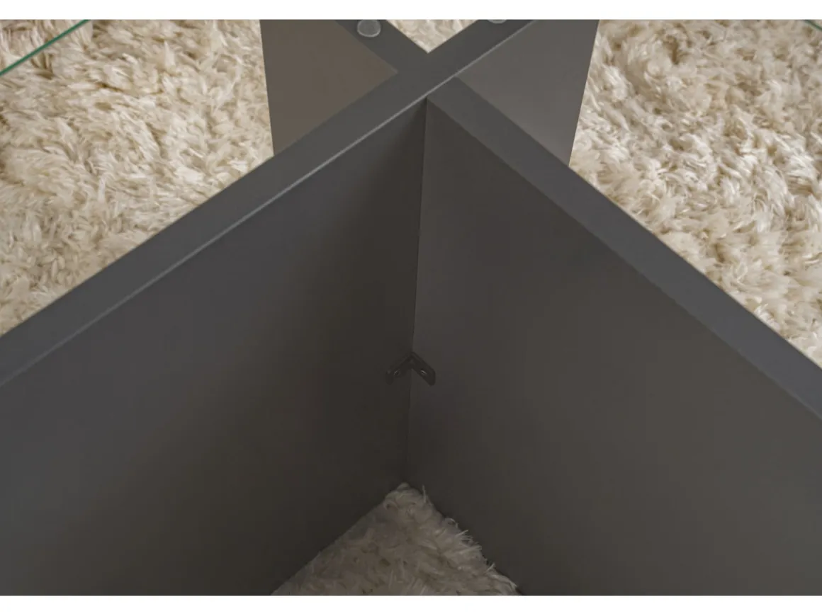 Table basse en verre "Vetrino" 105 x 65 x 40 cm - Anthracite