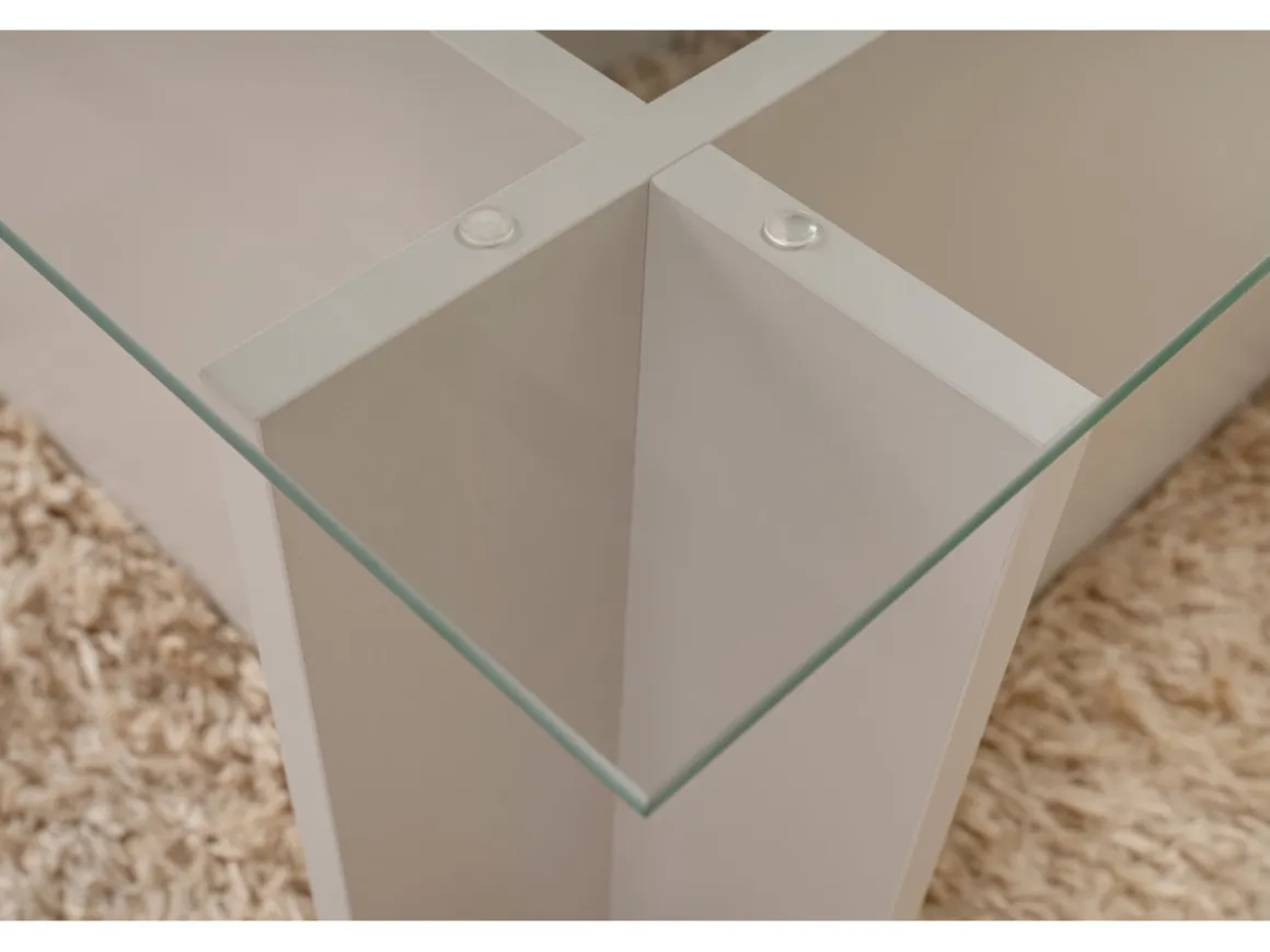 Table basse en verre "Vetrino" 105 x 65 x 40 cm - Gris