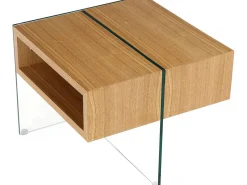 Table basse "Venezia" - 60 x 60 x 50 cm -  Finition chêne